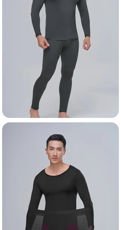 1pcs Men's Ultrathin Thermal Underwear High elasticity Plus Size Constant Temperature Seamless Long Sleeve Bottoming Set
