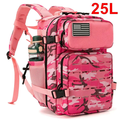 Tactical Backpack - 2545L Outdoor Rucksack with Dual Cup Holder for School Gym and Camping