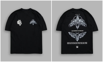 WOLVES CLUB STABILITY "PREMIUM" OVERSIZED TEE IN BLACK Summer Men's and Women's T-shirt Fashion Loose Printed Tops