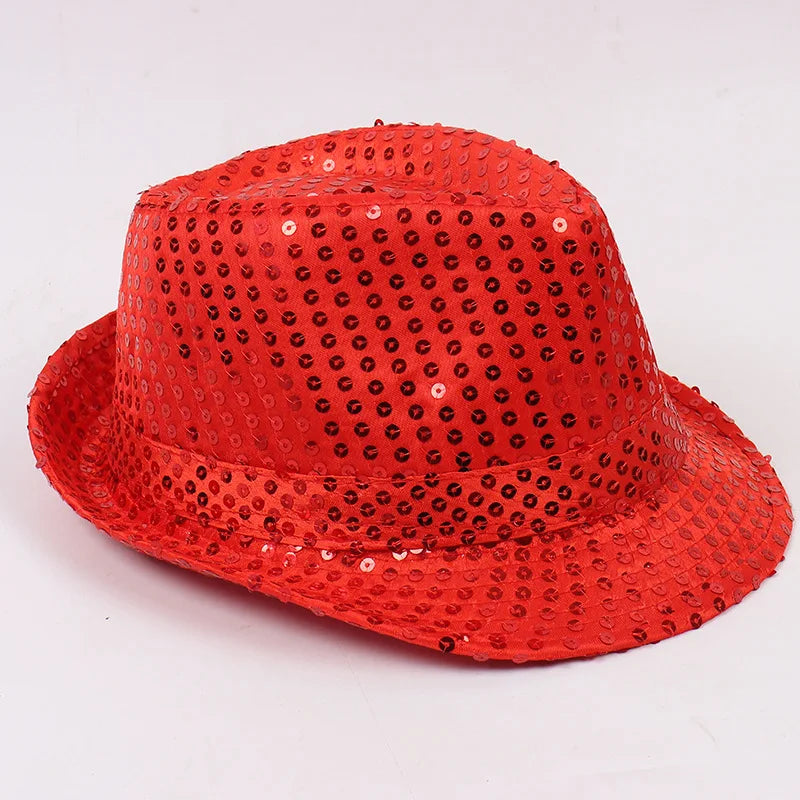 Stage Performance Sequined Hip-hop Hat Children's Day Dance Performance Jazz Hat Men And Women Festival Parties Sequined Top Hat