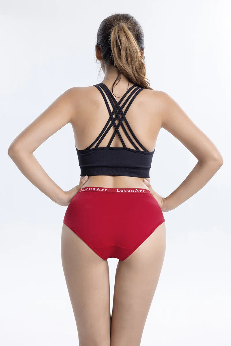 6pcs Cotton Women Panties Lady Plus Size Underwear High Waist Briefs Breathable Solid Color Female Lingerie Shorts