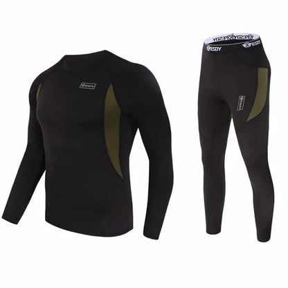 Winter Top Quality Thermal Underwear Men Underwear Sets Compression Fleece Sweat Quick Drying Thermo Underwear Clothing