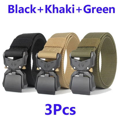 Tactical Waist Belt - Durable Canvas Belt With Automatic Buckle & Quick Release