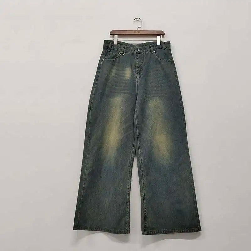 Mens Loose Wide Leg Denim Jeans - Casual Summer Trousers - ZOOMNSTORE