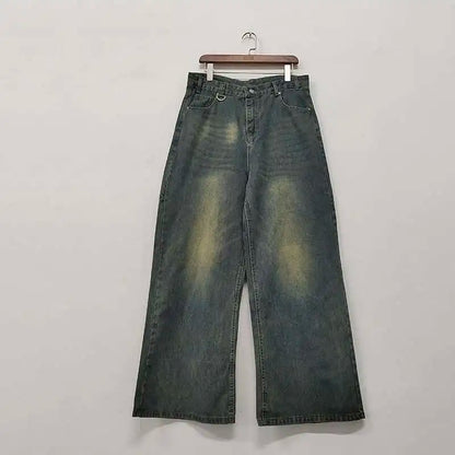 Mens Loose Wide Leg Denim Jeans - Casual Summer Trousers - ZOOMNSTORE
