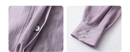 CHIC VEN Women Thin Shirt Long Sleeve Casual Loose Slightly Transparent Cool Blouses Woman Solid Design Female Top Summer 2026