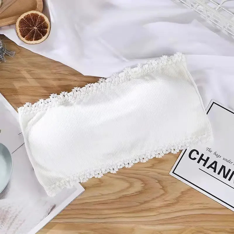 Lace Strapless Bra - Seamless Push Up Bralette | Wire Free Cotton Lace Bra