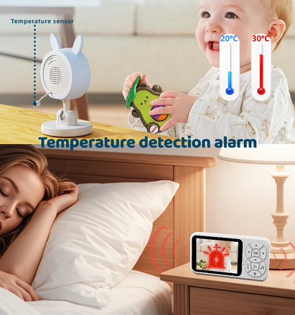 DANMINI new 3.5 "RGB night light baby monitor with night vision temperature detection voice intercom baby nanny security camera