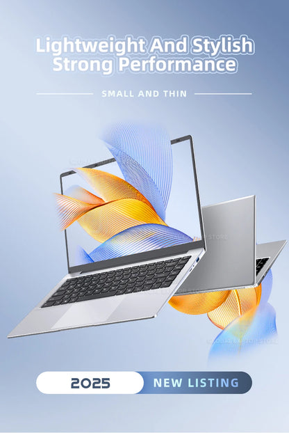 Ultra Slim Laptop 14 Inch Notebook Windows 11 Intel Atom 12GB RAM SSD Storage