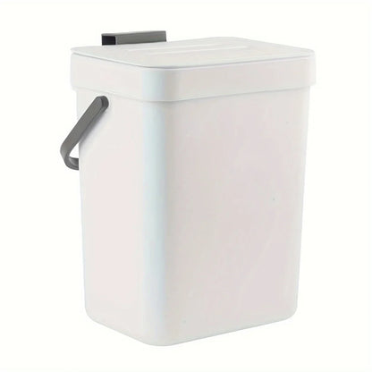 Hanging Small Trash Can with Lid - Under-Sink Food Waste Bin for Kitchen and Bathroom