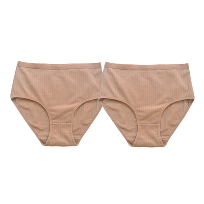 2Pcs/Set Women High Waist Cotton Panties Soft Stretch Tummy Control Ladies Rib Knit Underwear Sexy Lingerie Comfort Briefs S-XXL