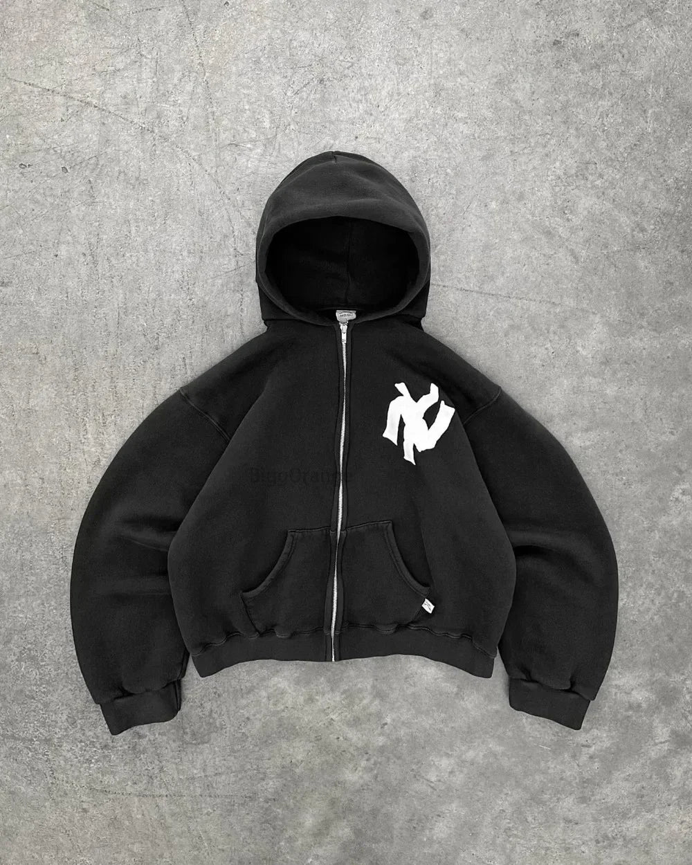 Y2K Harajuku Fashion Letter Pattern Printed Hooded Sweatshirt Hip Hood Casual Loose Men and Women Oversized Zipper Sweatshirt