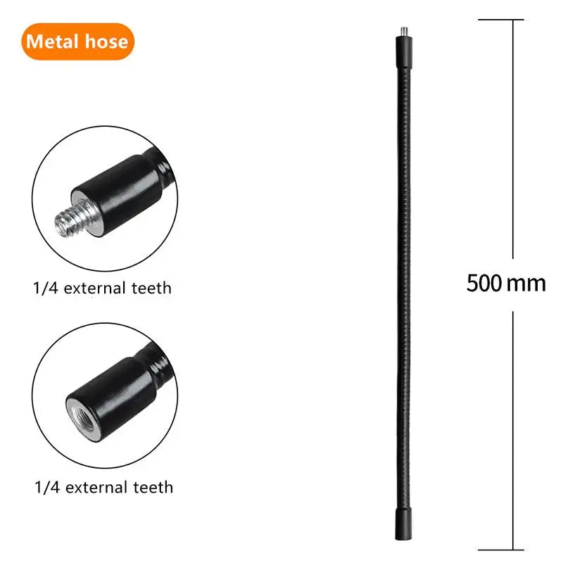 Flexible Metal Tube Rod Monopod Selfie Stick Stands With 1/4inch Screws Ball Head Extension Arm For Camera Phone Tripod