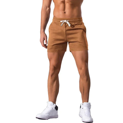 2025 Mens Gym Summer Fitness Shorts White Breathable Surffing Seaside Resort Solid Running SportswearElastic Casual Sport Shorts