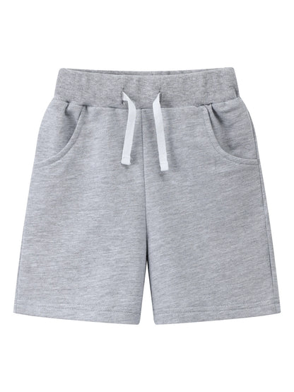 Trendy 3pcs Kids Boys Summer Casual Sweat Shorts Elastic Waistband Drawstring Pockets Soft Cotton Athletic Short Pants 2-7Y