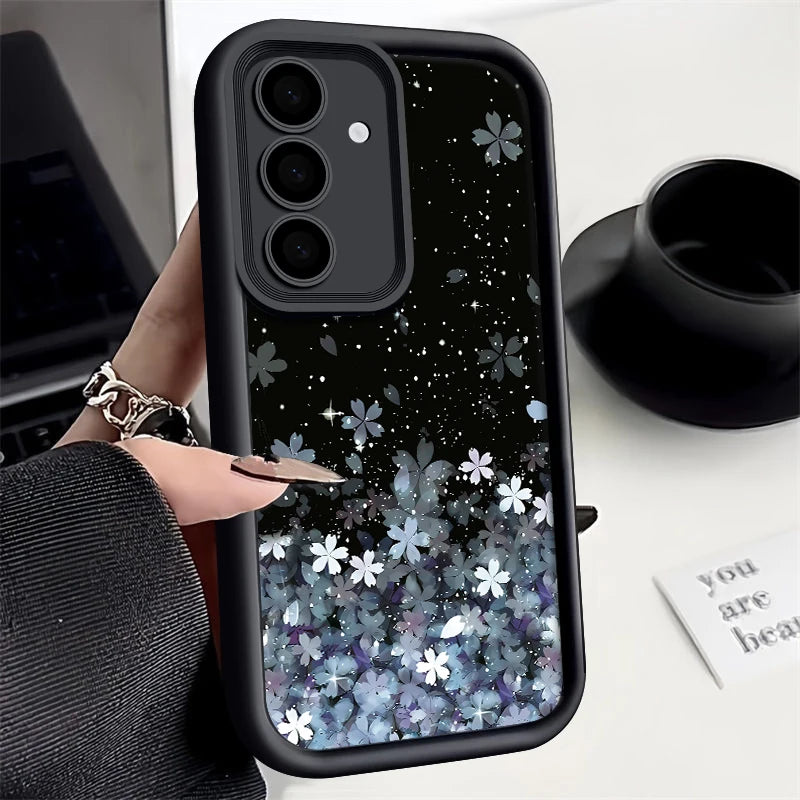 Cherry Blossom Silicone Case For Samsung Galaxy S25 Edge S26 S24 S23 Ultra S24 FE A57 A55 A37 A15 A16 A17 A35 A56 5G TPU Cover
