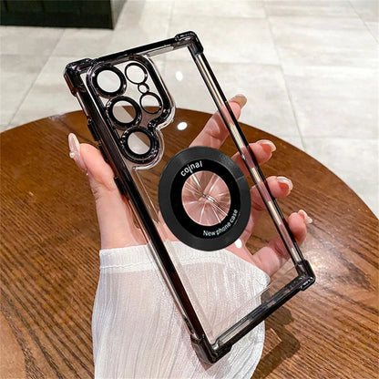 For Magsafe Plating Clear Cases For Samsung Galaxy S26 S25 S24 S23 Ultra S22 Plus S21 FE A36 A35 A34 A55 A54 A53 Magnetic Cover