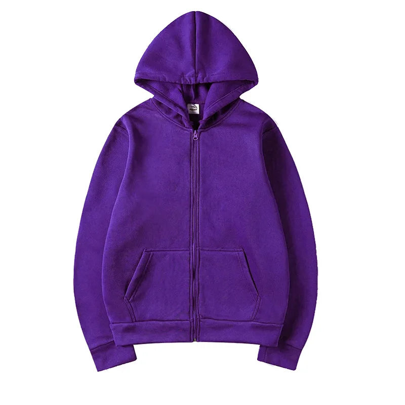 Women Oversized Zip Up Hoodie Solid Black Loose Full Zipper Hooded Sweatshirt Casual Pocket Streetwear Soft Thick Hooded Jacket