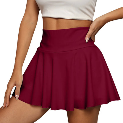 Women's High Waisted Tennis Mini Skirt Tennis Yoga Golf Sports Belt Safety Pants Pocket Comfortable And Breathable Sports Skirt