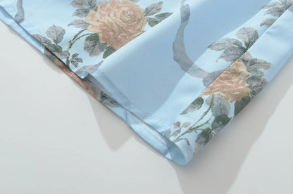 YENKYE Lace Trim Floral Print Sexy Sling Dress Women Elegant A-line Midi Summer Vacation Party Dresses New 2026 Clothes