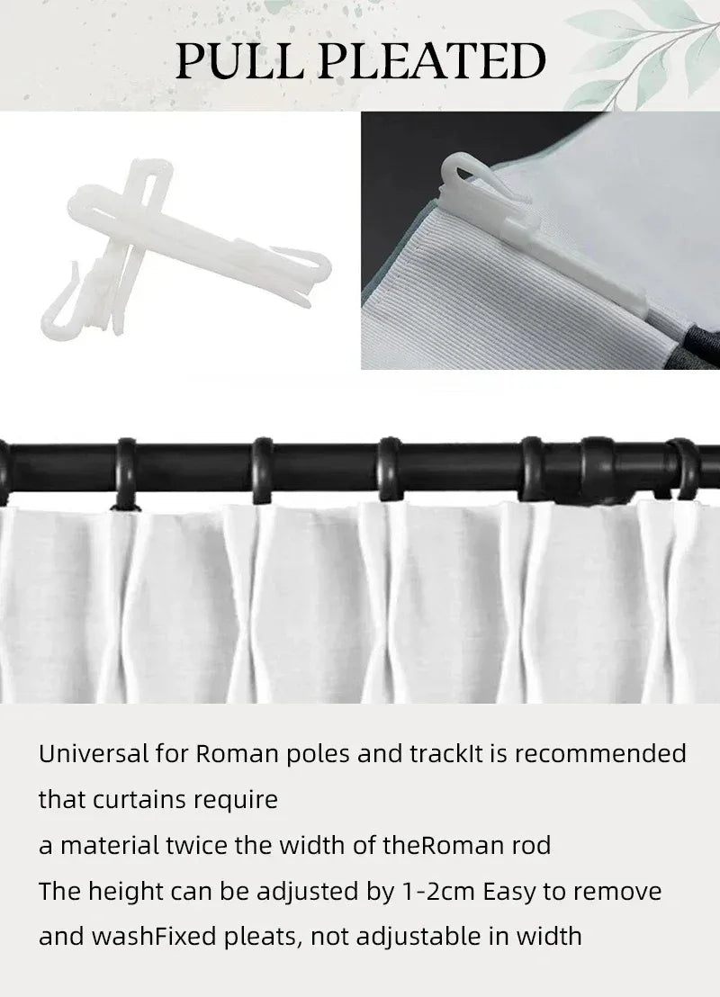 Beige Curtain Semi Light Blocking | Thin Soft Screens Pleated Window Curtain