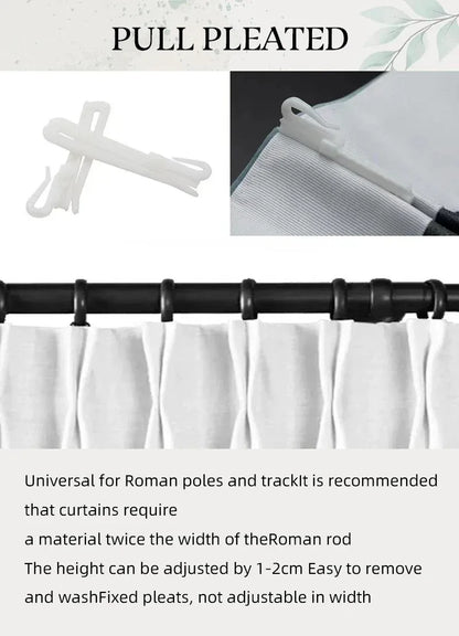 Beige Curtain Semi Light Blocking | Thin Soft Screens Pleated Window Curtain