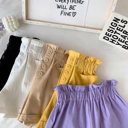 Korean Girls Casual Shorts - Thin Summer Trousers for Kids 3-12Yrs