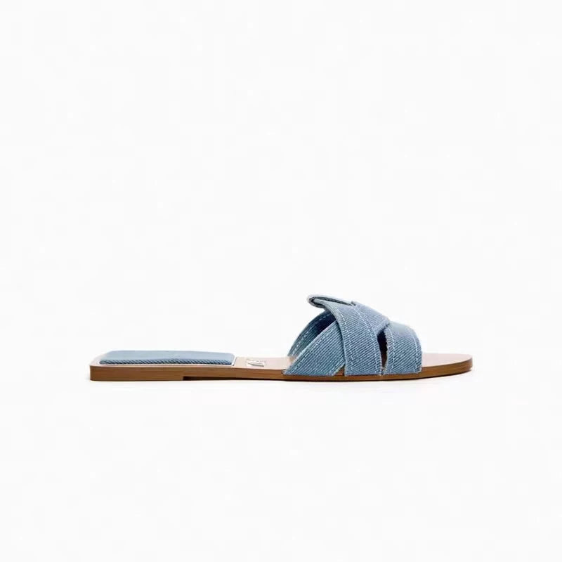 Summer Women Slippers Fashion Outdoor Casual Breathable Flat T-shape Soft Comfortable Heels Shoes Open Toe Sandals Slides Women