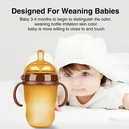 150ML/250ML Portable Baby Bottle Slicone Feeding Bottle With Handle Baby drop-resistant Bottles Newborn Bottle BPA Free