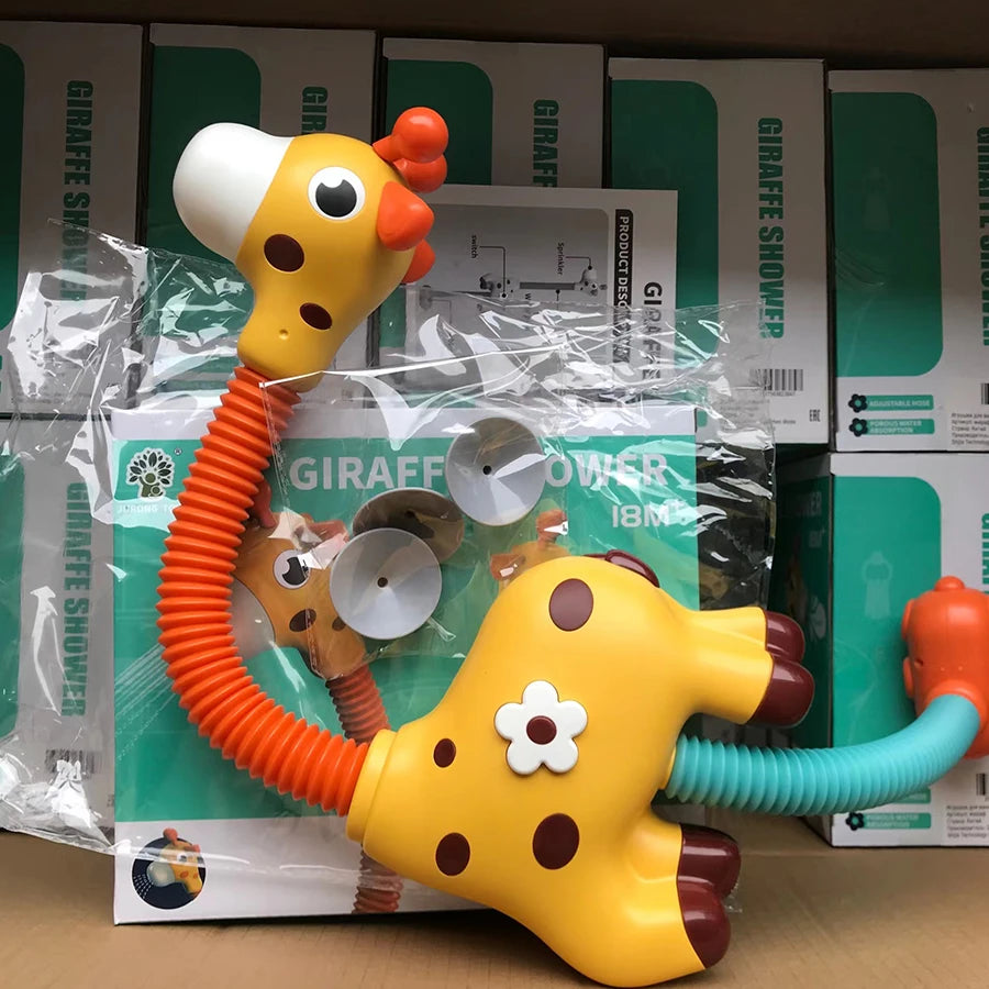 Deer Sprinkler Shower, Giraffe Scalable 360 degree Rotating Children's Shower, Shower, and Water Playing Toy