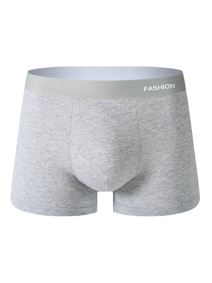 4-Pack Men's Solid Color Briefs Comfortable Breathable Sporty Casual Fitness Underwear Soft Plain Boxer Shorts