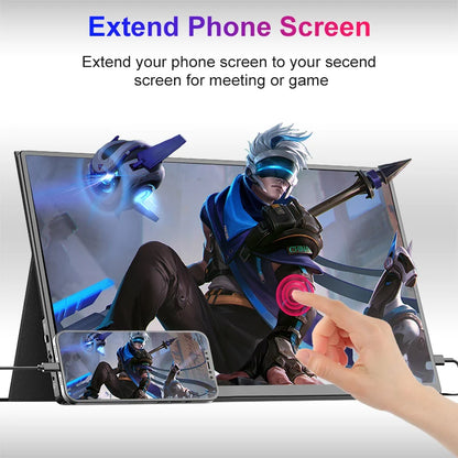 Portable Touch Monitor 14 Inch IPS Panel Display - USB-C Gaming Screen With Built-In Speakers