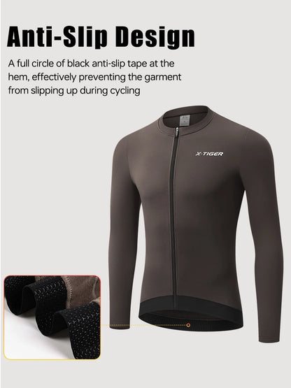Winter Cycling Jersey - Men's Fleece Bike Jacket With Full Zipper & Pockets