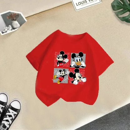 Disney Minnie kids' T-shirt, short-sleeve T-shirt with pure cotton cartoon print