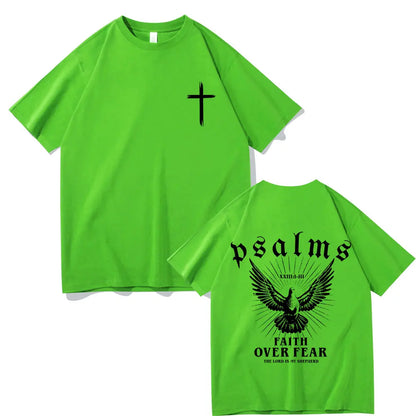 Faith Over Fear Dove T-Shirt - Casual Oversized Cotton Tee for Men  Women - ZOOMNSTORE