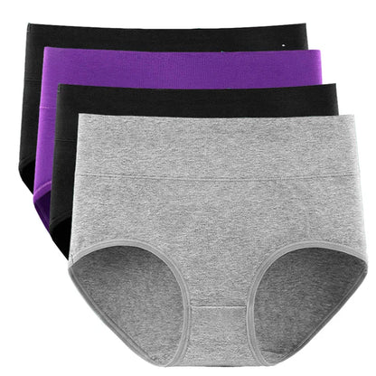 New 4Pcs/Lot High Waist Panties Women Underwear Plus Size Cotton Briefs Girls Shapers Abdominal Underpants Female Sexy Lingeries