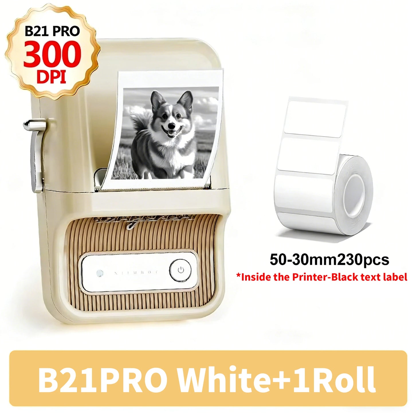 Niimbot B21 Pro 300DPI Portable Printer Thermal Label Bluetooth Sticker Maker For Business Home, Print Barcode Photo Note Label