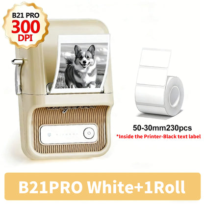Niimbot B21 Pro 300DPI Portable Printer Thermal Label Bluetooth Sticker Maker For Business Home, Print Barcode Photo Note Label