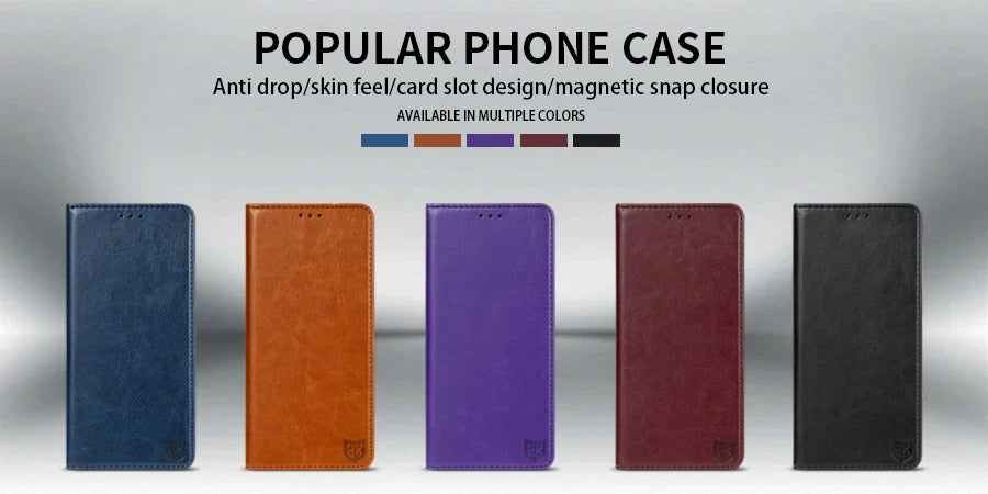 Wallet Skin Friendly Card Slot Magnetic Flip Leather Case For iPhone 17 Pro Max Air 16e 16 15 14 Plus 13 12 11 XR Card Holder