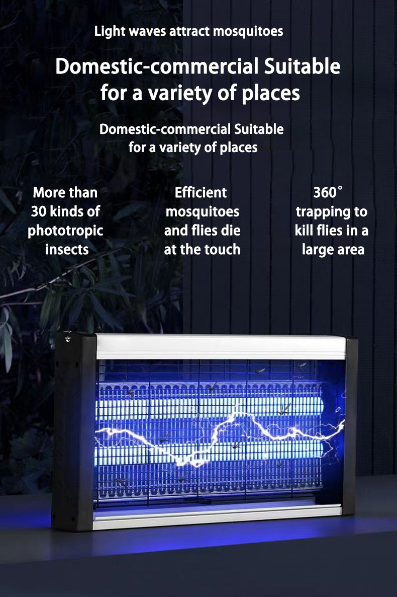 Wall-Mounted UV Mosquito Killer Lamp, Rechargeable Electric Shock Insect Killer for Indoor & Outdoor, Noiseless Pest Control