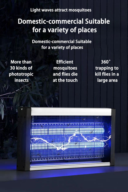 Wall-Mounted UV Mosquito Killer Lamp, Rechargeable Electric Shock Insect Killer for Indoor & Outdoor, Noiseless Pest Control