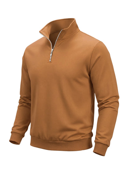 Spring Autumn Men's Half Zipper Sweatshirts Solid Color Turtleneck Pullover Sweaters Men Outdoor Long Sleeve Top Streetwear