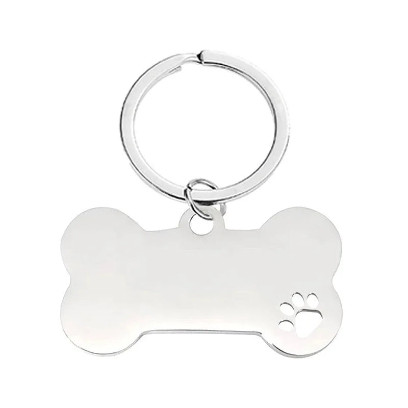 Personalized Customized Cute Pet Name Tag Stainless Steel Pet Cat And Dog Name Card Pet Collar Pendant Name Tag