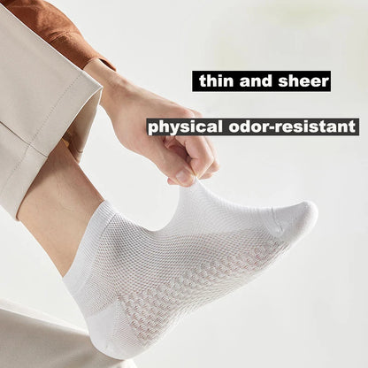 4 Pairs Men's Socks Classical Pure Cotton Antibacterial Deodorant Mesh Sweat Absorption Foot Massage Short Socks Sports Bussiess