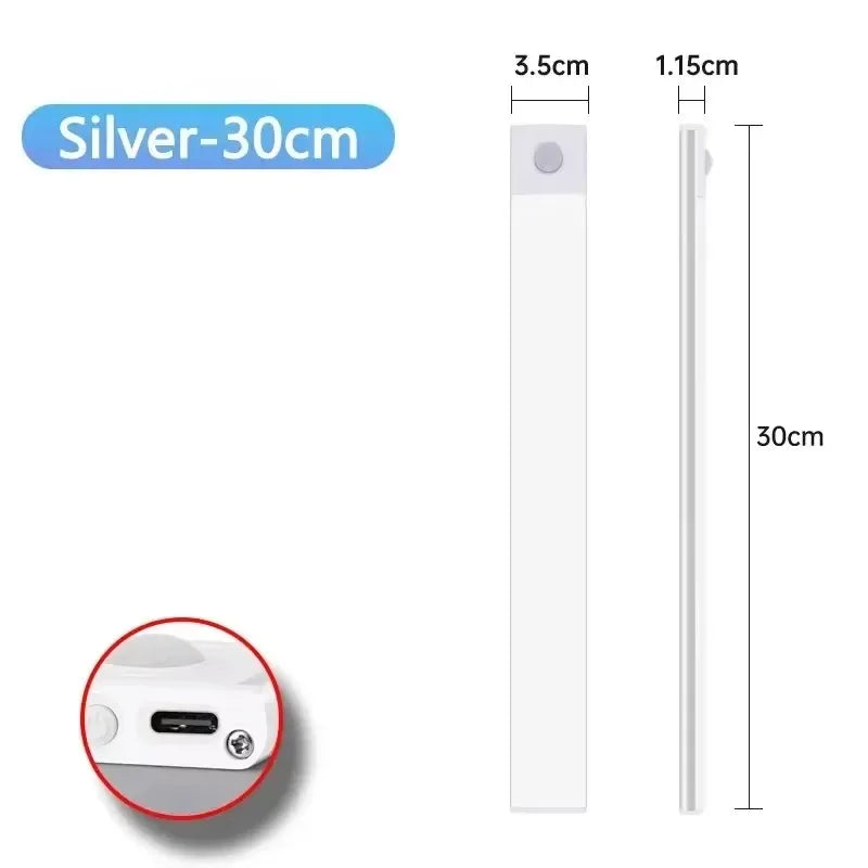 10/20/30/40/50cm 3 in 1 Under Cabinet Lights LED Motion Sensor Light for Cupboard Bedroom Wardrobe Closet Indoor Night Light