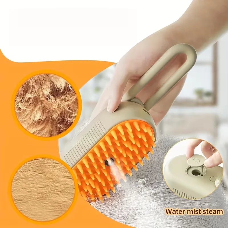 Cat Dog Pet Spray Massage Brush One Button Steam Spray Folding Rotatable Floating Hair Bath Hair Removal Brush Comb#pet cleaning tools