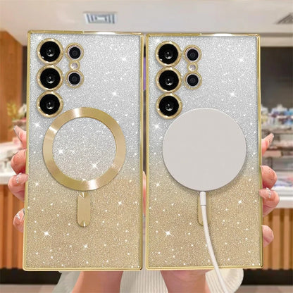 Sparkle Cover For Samsung Galaxy S25 S24 S23 Plus S22 S21 S20 FE S24FE S23FE S21FE Glitter S26 Ultra A56 A17 A57 Magnetic Case
