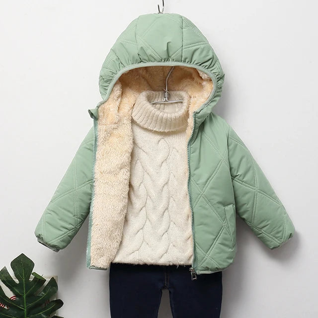Kids Winter Jackets - Toddler Warm Coats With Zipper Closure | Heavyweight Cotton Outerwear