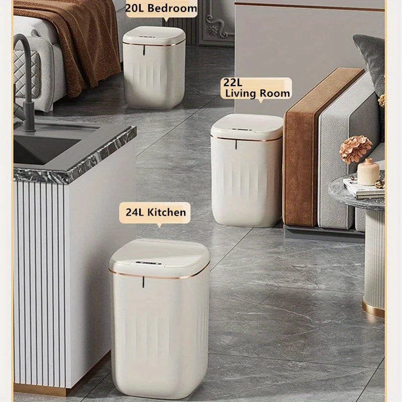 Large Rechargeable Touchless Smart Trash Can - 2022L Kitchen  Living Room Garbage Bin