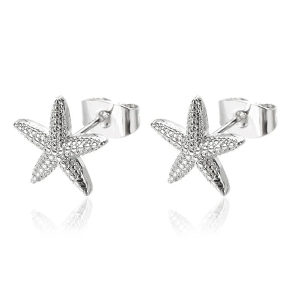 Vintage Starfish Stud Earrings – Stainless Steel Ocean Studs